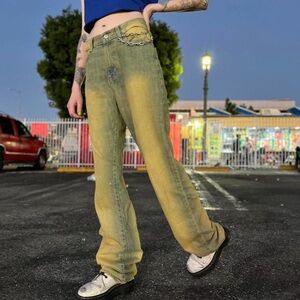 BDG Faded Distressed Yellow Women’s Denim Jeans